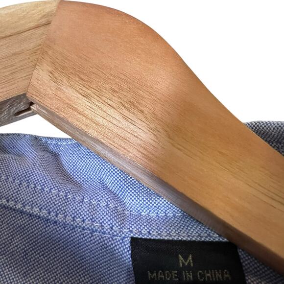 Cotton Traders Chambray Long Sleeve Button Up Shirt Mens M Blue 100% Cotton - Picture 6 of 7